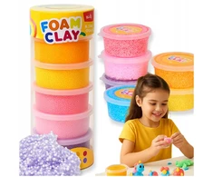 PLASTIKINĖ MASĖ SU KAMULIAIS FOAM CLAY Creative putplastis PIANKOLINA 6 vnt.