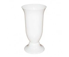 Plastikinė vaza, pastatoma, baltos sp., 15,5 cm