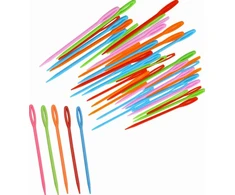 PLASTIKINĖS adatos 100 Vnt. 7cm Kelių spalvų glotnus, didelis tinklelis, ILGUS