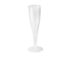 Plastikinės šampano taurės Spino 100ml/6vnt.