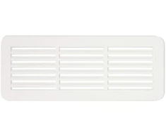 Plastikinės ventiliacijos grotelės durims VM15060, 150 x 60 mm, baltos sp., 2 vnt.