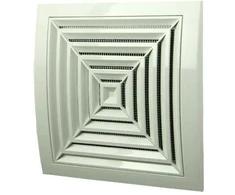 Plastikinės ventiliacijos grotelės luboms ND12GR, 190 x 190 mm, DN125, su užsklanda