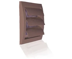 Plastikinės ventiliacijos grotelės ND10ZB, 148 x 153 mm, DN100, su žaliuze, rudos sp.