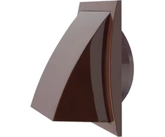 Plastikinės ventiliacijos grotelės ND12ZB, 190 x 190 mm, DN125, su žaliuze, rudos sp.
