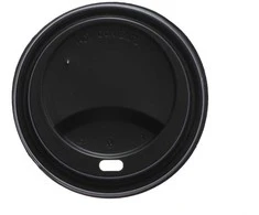 Plastikiniai dangteliai popierinėms stiklinėms Ø90mm/100vnt. juodi/PS
