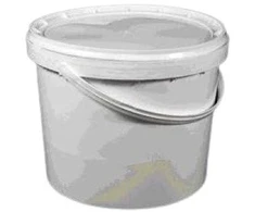 Plastikinis kibiras su dangčiu, baltos sp., tinka sąlyčiui su maistu, 5 L