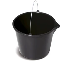 Prosperplast Plastikinis kibiras, su piltuvėliu, su rankena, juodos sp., 16 l