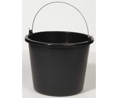 Plastikinis kibiras, su rankena, juodos sp., 12 l