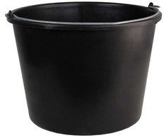 Plastikinis kibiras, su rankena, juodos sp., 16 l