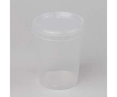 Plastikinis kibirėlis su dangčiu maistui laikyti 520ml permatomas