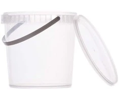 Plastikinis kibirėlis su dangčiu maistui laikyti 2L permatomas