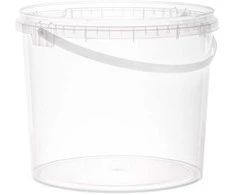 Plastikinis kibirėlis su dangčiu maistui laikyti 5L permatomas