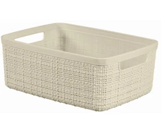 Plastikinis krepšelis CURVER Jute, kreminės sp., h15 x 36 x 28 cm, 12 L