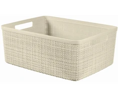 Plastikinis krepšelis CURVER Jute, kreminės sp., h15 x 36 x 28 cm, 12 L