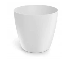 Dekoratyvinis gėlių vazonas Mate Ø14cm H13cm plastikinis/baltas