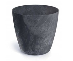 Plastikinis vazonas MATE BETON EFFECT, antracito sp., 20 x 18 cm