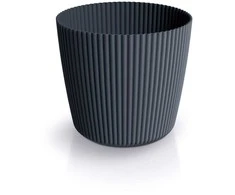 Dekoratyvinis gėlių vazonas Milly Round Ø17cm H15cm plastik./antrac. sp.