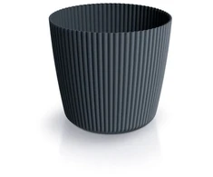 Dekoratyvinis gėlių vazonas Milly Round Ø14.6cm H13cm plastik./antrac. sp.