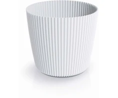 Dekoratyvinis gėlių vazonas Milly Round Ø24cm H21cm plastikinis/baltas