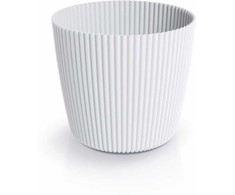 Dekoratyvinis gėlių vazonas Milly Round Ø17cm H15cm plastikinis/baltas