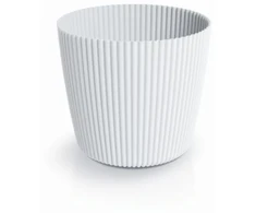 Dekoratyvinis gėlių vazonas Milly Round Ø20cm H17cm plastikinis/baltas