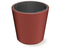 Plastikinis vazonas MILLY, su įdėklu, vario sp., 24 x 23 cm