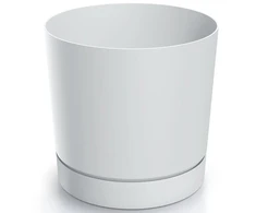 Dekoratyvinis gėlių vazonas Tubo P Ø14.8cm H14.7cm plastikinis/baltas