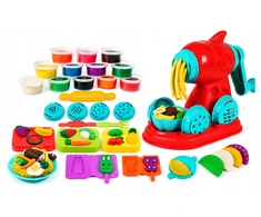 Plastilinas lipni masė makaronų gaminimo mašinėlė formelės rinkinys vaikams 38 elementai „click4toys“