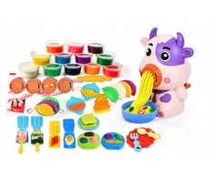 Plastilinas lipni masė makaronų gaminimo mašinėlė karvė kūrybinis rinkinys vaikams formelės 43 elementai „click4toys“