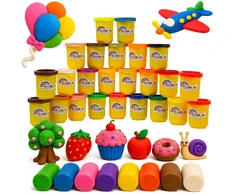 Plastilinas lipni masė makaronų gaminimo mašinėlė sensorinis žaislas rinkinys vaikams 24 elementai click4toys