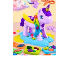 Plastilinas lipni masė makaronų gaminimo mašinėlė vienaragis formelės dinozaurai rinkinys vaikams 51 elementas „click4toys“