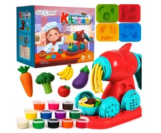 Plastilinas lipni masė makaronų gaminimo mašinėlė formelės rinkinys vaikams 38 elementai „click4toys“