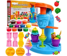 Plastilinas lipni masė makaronų gaminimo mašinėlė formelės ledai saldainiai rinkinys vaikams 46 elementai „click4toys“