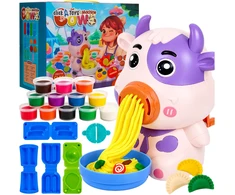 Plastilinas lipni masė makaronų gaminimo mašinėlė karvė kūrybinis rinkinys vaikams formelės 43 elementai „click4toys“