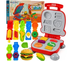 Plastilinas lipni masė sumuštinių keptuvė mėsainis formelės 3D rinkinys vaikams 40 dalių „click4toys“