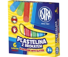Plastilinas su blizgučiais 6 spalvos ASTRA - ASTRA kanceliarinės prekės