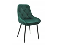 Platan Sofa minkšta VALKOJO kėdė PARIS DARK Žalias aksominė dygsniuota virtuvės kėdė