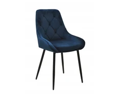 Platan Sofa PARIS minkšta VALGOMO kėdė, tamsiai mėlyna, dygsniuotas aksomas
