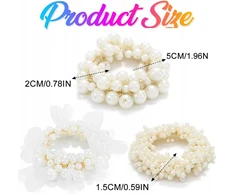 PLAUKŲ JUOSTELĖ, 3 VIENŲ, PEARL, ELASTINGA, ELEGANTIŠKA GUMĖ