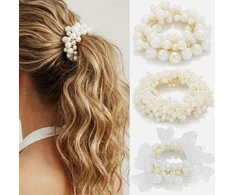 PLAUKŲ JUOSTELĖ, 3 VIENŲ, PEARL, ELASTINGA, ELEGANTIŠKA GUMĖ