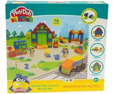 Play-doh Mokyklinis Rinkinys: 76 Detalės, Plastelinas ir Statybiniai Elementai