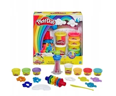 Play-doh "vaivorykštės malūnas" tešlos rinkinys, 8 indeliai