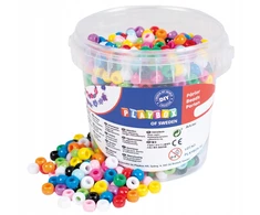 Playbox PONY karoliukai juvelyriniams raktų pakabukams DIY spalvingi 1200vnt Ø 8-9 mm + elastinė juosta