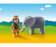 Playmobil 1.2.3 9381 Gyvūnų auklė su drambliu