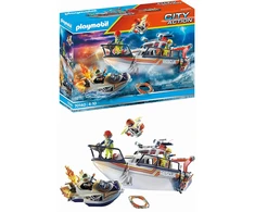 PLAYMOBIL BLOCKS 70140 FIRE BRITAIN RESCUE BOAT BOAT