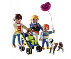 PLAYMOBIL CITY LIFE ŠEIMOS TĖVAI VAIKIOJIMAI + VEIKIMAS + ŠUNS FIGŪRA