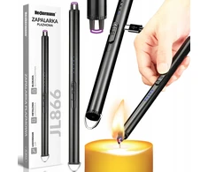 Plazminis elektrinis žiebtuvėlis Heckermann JL866, USB, bevielė liepsna, juodas