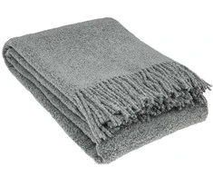 Pledas NOSTRA BOUCLE, pilkos sp., 140 x 200 cm, 80% vilnos, 20% poliesterio, 350 g/m2