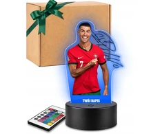 Plexido 3D LED lempa Cristiano Ronaldo Portugal su vardu berniukui