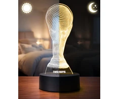 Plexido 3D LED naktinė futbolo pasaulio taurės lempa Dovanokite savo užrašo graviravimą